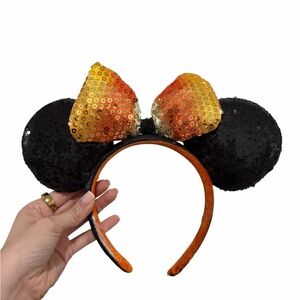 Disney Parks Halloween Candy Corn Minnie Ears With Bow Headband 2019